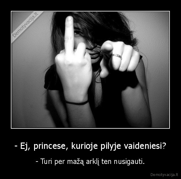 - Ej, princese, kurioje pilyje vaideniesi?