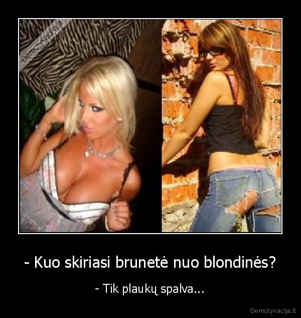 - Kuo skiriasi brunetė nuo blondinės?