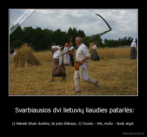  Svarbiausios dvi lietuvių liaudies patarlės: