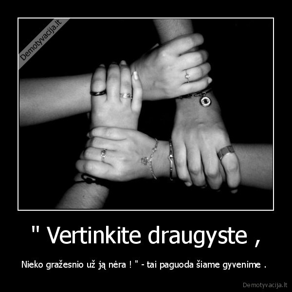 &quot; Vertinkite draugyste ,