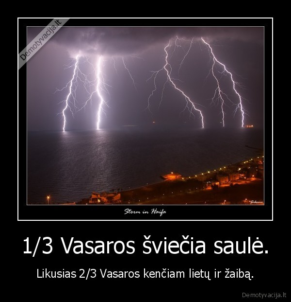 1/3 Vasaros šviečia saulė.