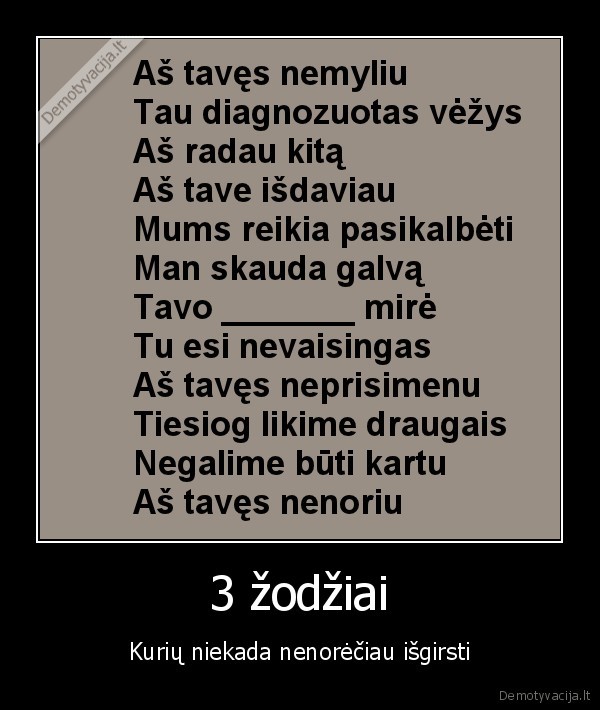 3 žodžiai