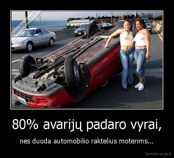 80% avarijų padaro vyrai,