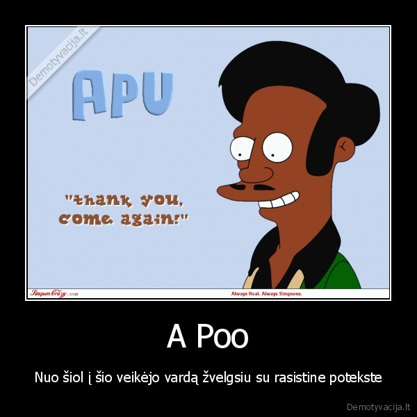 apu, simpsons, a, poo, rasizmas, ruda