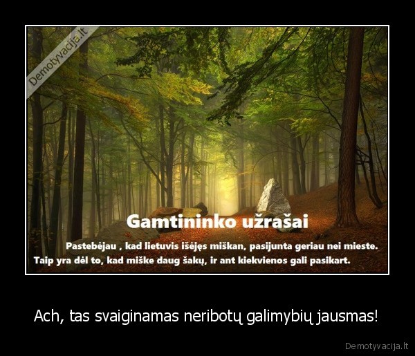 Ach, tas svaiginamas neribotų galimybių jausmas!