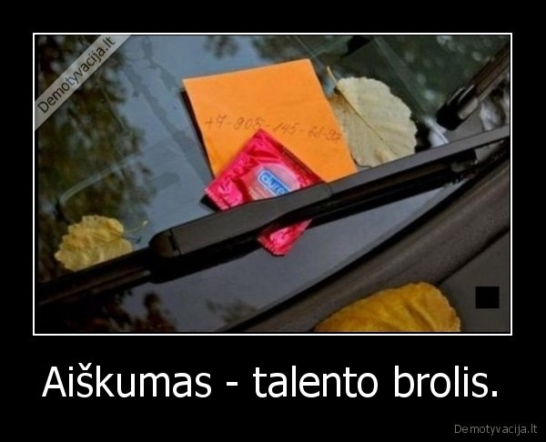 Aiškumas - talento brolis.