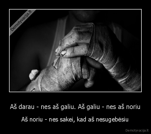 Aš darau - nes aš galiu. Aš galiu - nes aš noriu