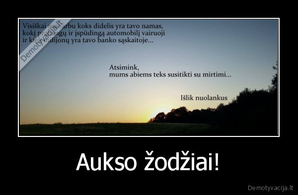 Aukso žodžiai!