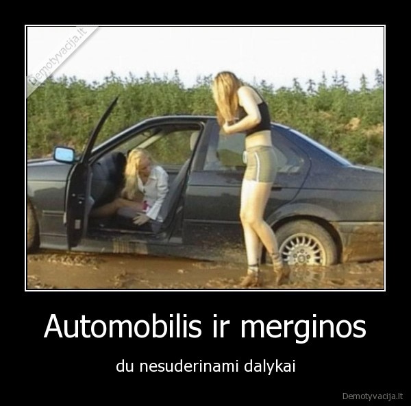 Automobilis ir merginos