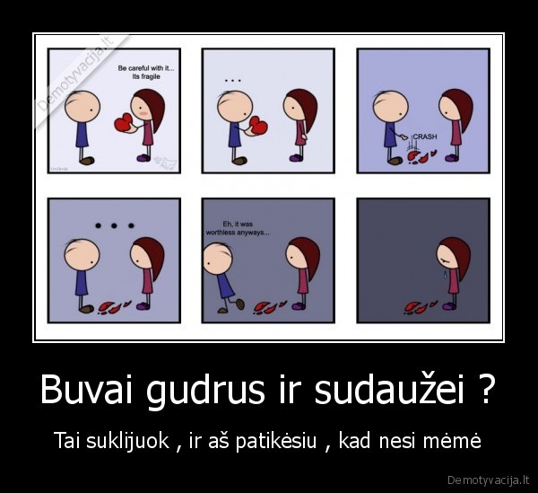 Buvai gudrus ir sudaužei ?