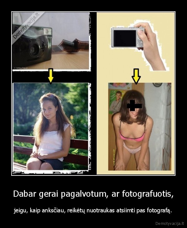 Dabar gerai pagalvotum, ar fotografuotis,