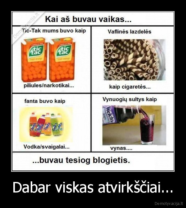 Dabar viskas atvirkščiai...