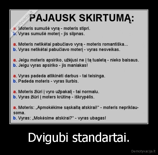 Dvigubi standartai.