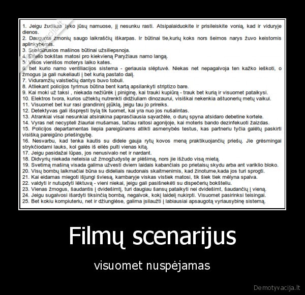 Filmų scenarijus