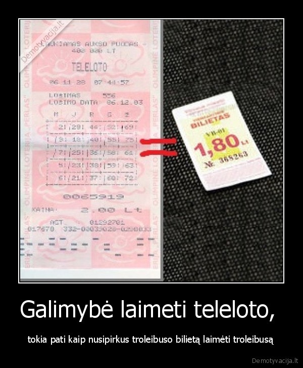 Galimybė laimeti teleloto, 