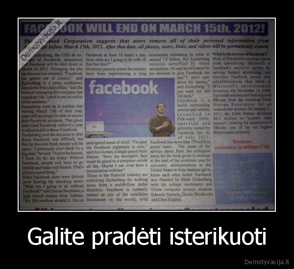 Galite pradėti isterikuoti