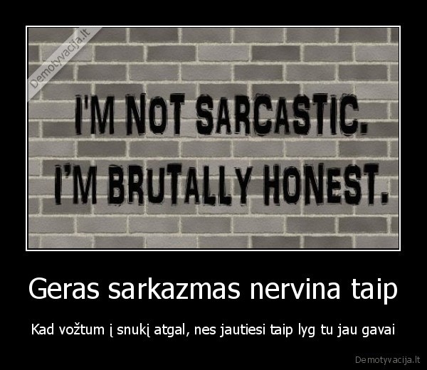 Geras sarkazmas nervina taip