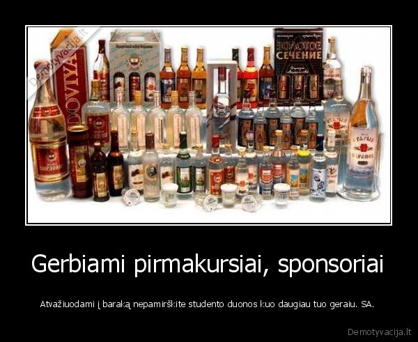 Gerbiami pirmakursiai, sponsoriai