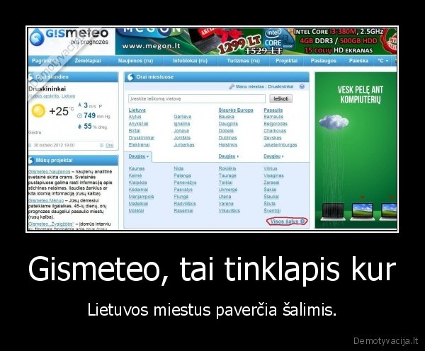 Gismeteo, tai tinklapis kur