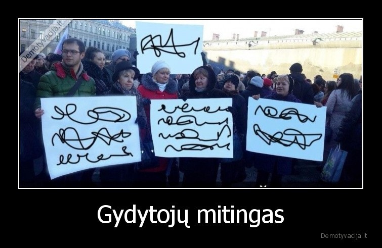 gydytojai,gydytoju, mitingas,mitingas,rastas,neiskaitomas