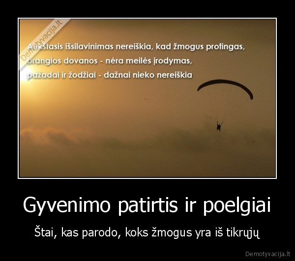 Gyvenimo patirtis ir poelgiai