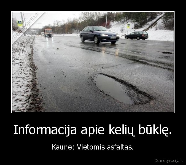 Informacija apie kelių būklę.