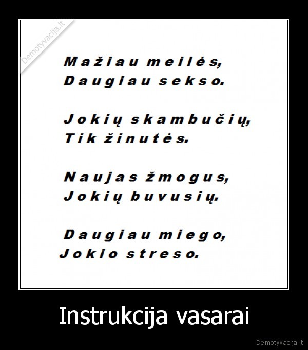 Instrukcija vasarai