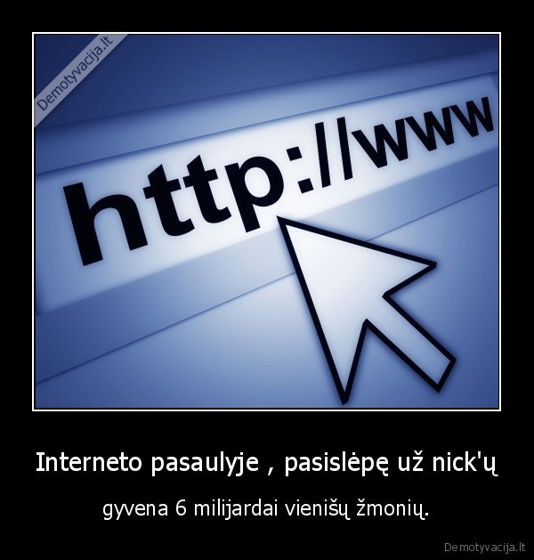 Interneto pasaulyje , pasislėpę už nick'ų