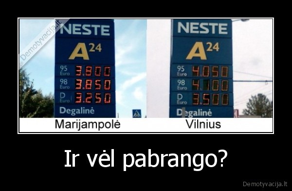 Ir vėl pabrango?