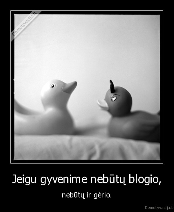 Jeigu gyvenime nebūtų blogio,