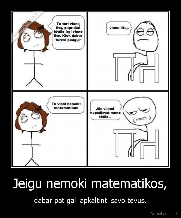 Jeigu nemoki matematikos,