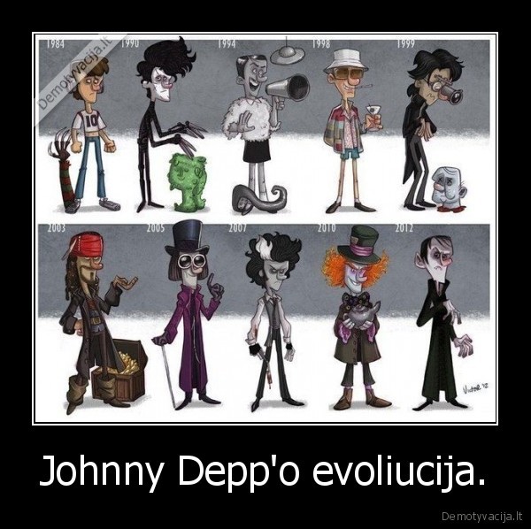 Johnny Depp'o evoliucija.