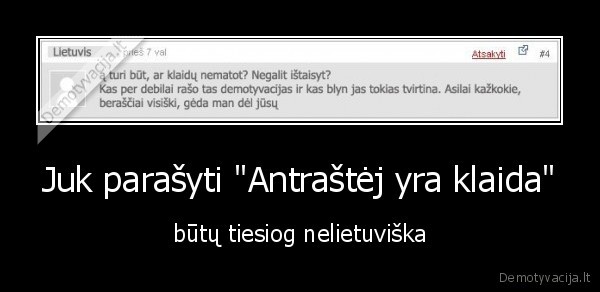 Juk parašyti &quot;Antraštėj yra klaida&quot;