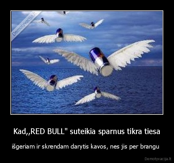 Kad,,RED BULL&quot; suteikia sparnus tikra tiesa