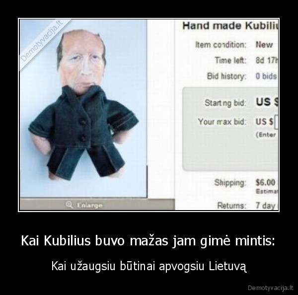 Kai Kubilius buvo mažas jam gimė mintis: