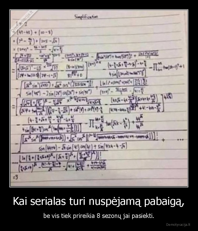 serialas,pabaiga,matematika