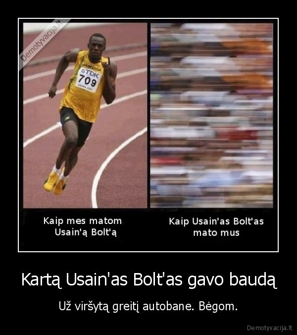 Kartą Usain'as Bolt'as gavo baudą