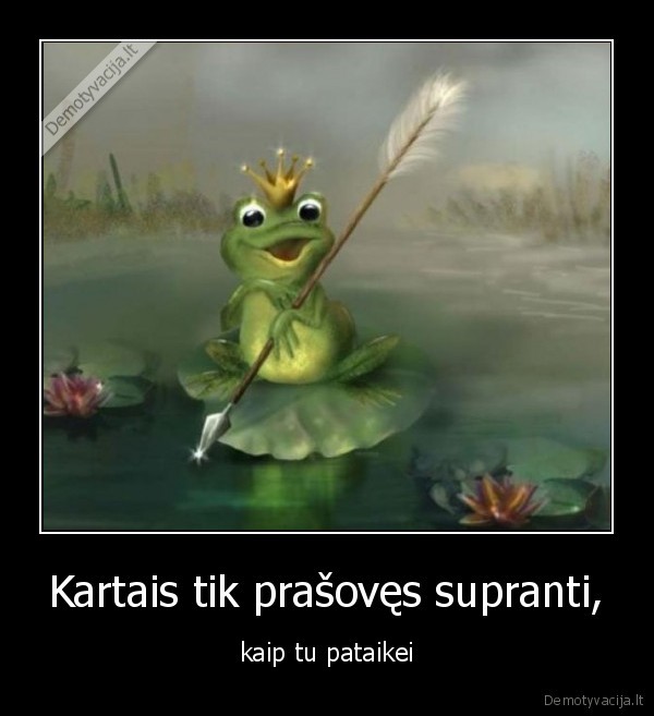 Kartais tik prašovęs supranti,