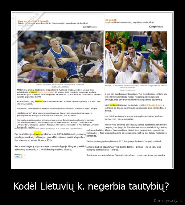 Kodėl Lietuvių k. negerbia tautybių? 