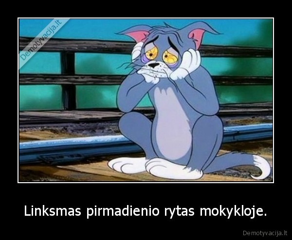 Linksmas pirmadienio rytas mokykloje.