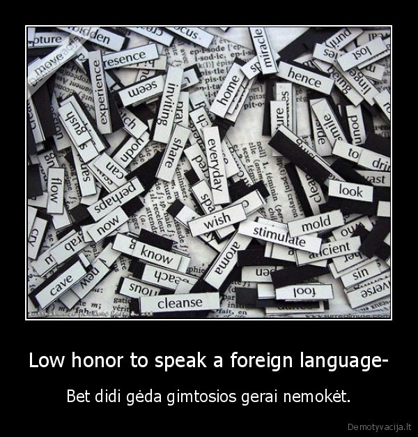 Low honor to speak a foreign language-