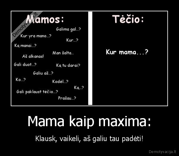 Mama kaip maxima: