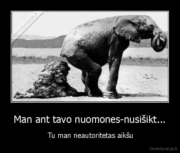 Man ant tavo nuomones-nusišikt...