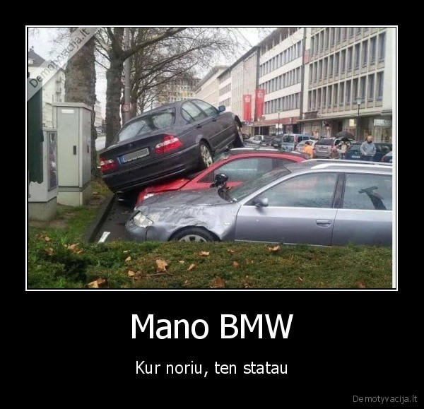 bmw, avarija,bmw, parkavimas