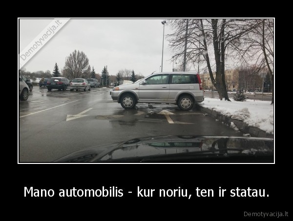 Mano automobilis - kur noriu, ten ir statau.