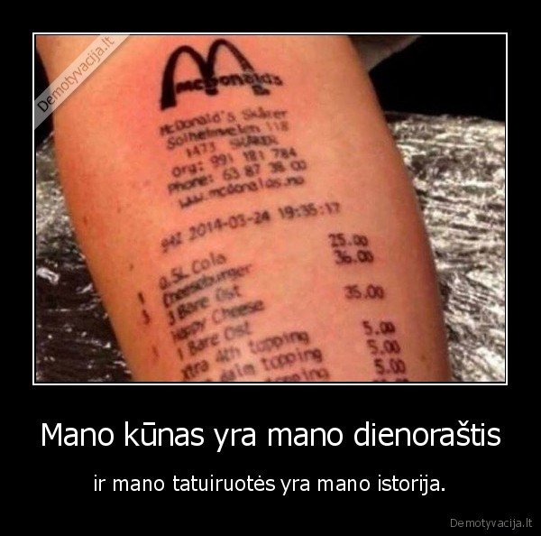 istorija,kunas,tatuiruote,mcdonalds