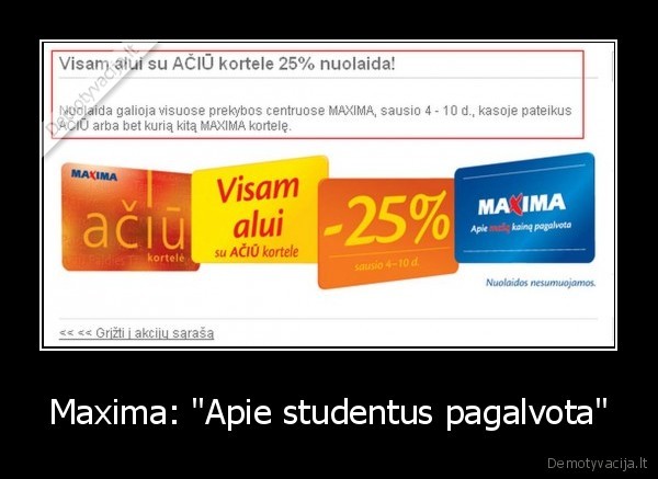 Maxima: &quot;Apie studentus pagalvota&quot;