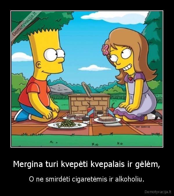 bartas,simpsonai,mergina