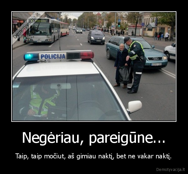 Negėriau, pareigūne...