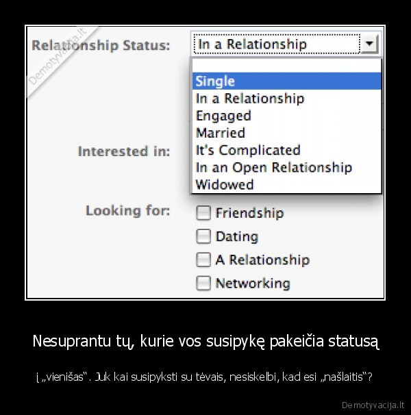 Nesuprantu tų, kurie vos susipykę pakeičia statusą